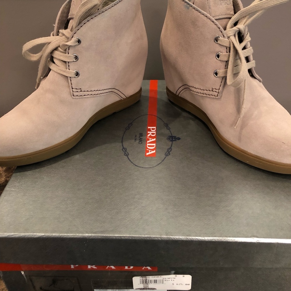 Prada Scamosciato lace up bootie